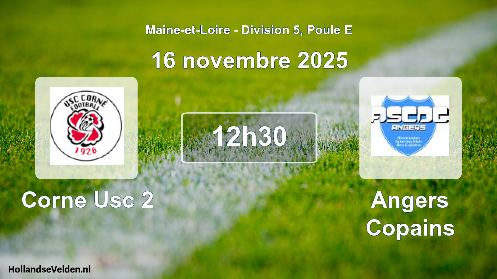 Geplande wedstrijd: Corne Usc 2 - Angers Copains (16 novembre 2025)