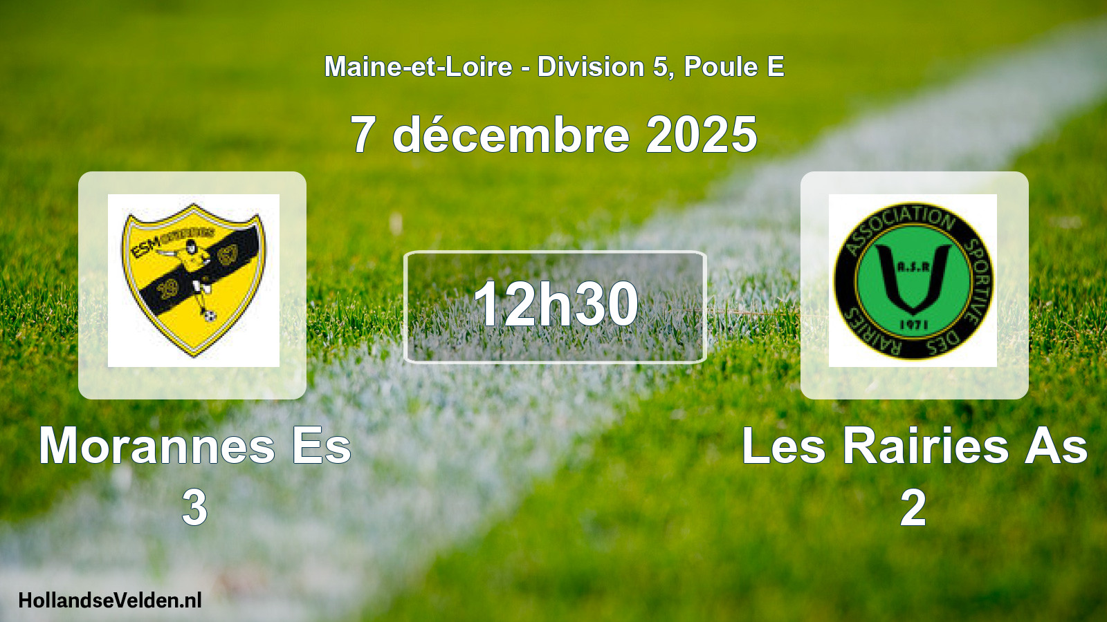 Geplande wedstrijd: Morannes Es 3 - Les Rairies As 2 (7 december 2025)
