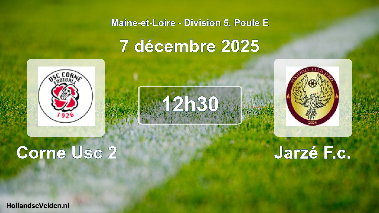Geplande wedstrijd: Corne Usc 2 - Jarzé F.c. (7 décembre 2025)