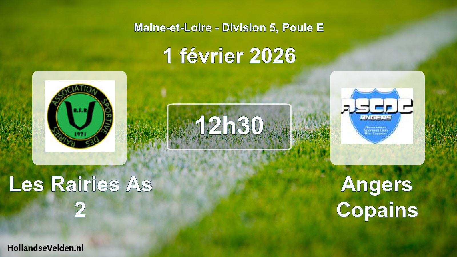 Scheduled Match: Les Rairies As 2 - Angers Copains (1 February 2026)
