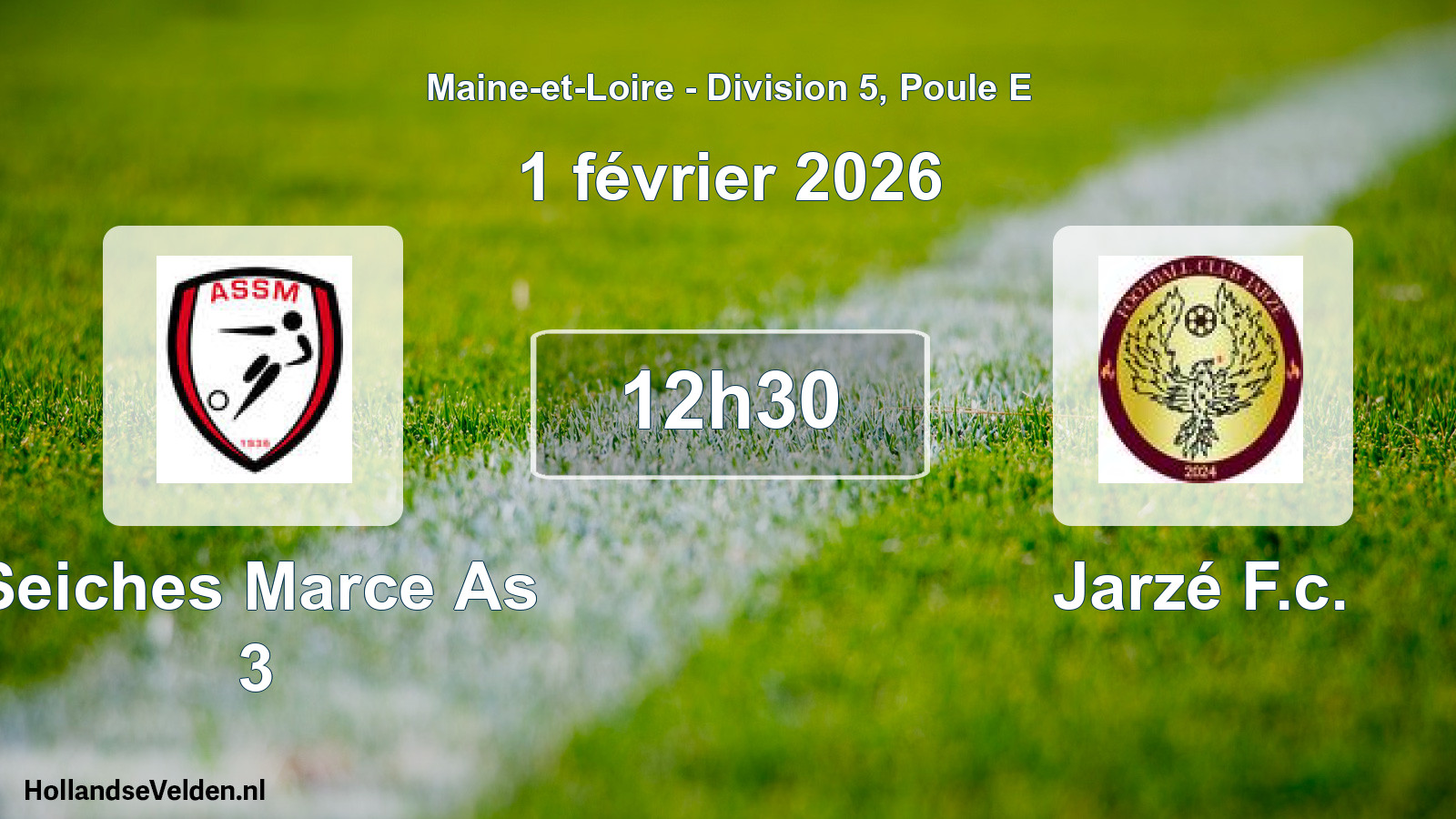 Scheduled Match: Seiches Marce As 3 - Jarzé F.c. (1 February 2026)