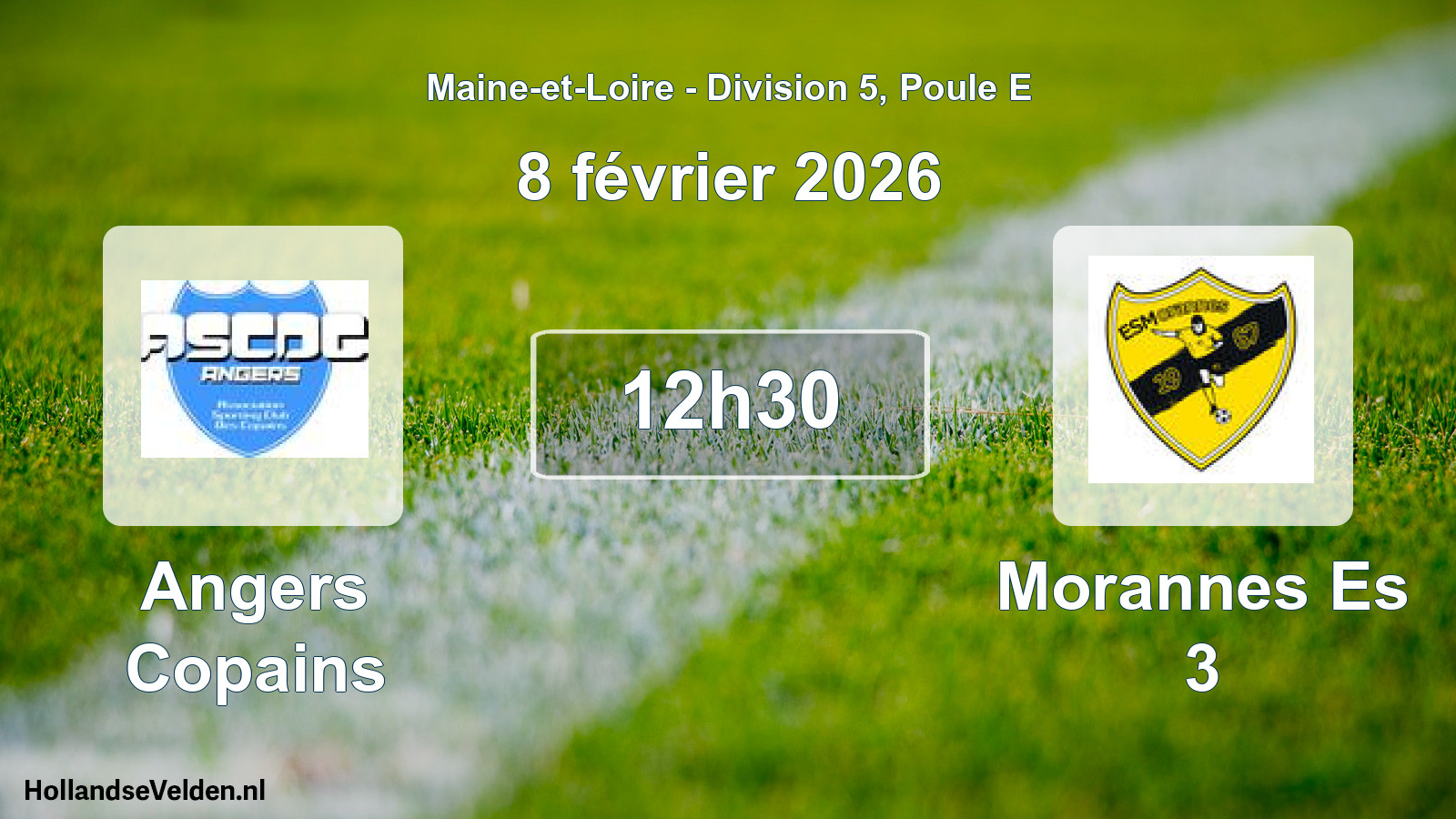 Scheduled Match: Angers Copains - Morannes Es 3 (8 February 2026)