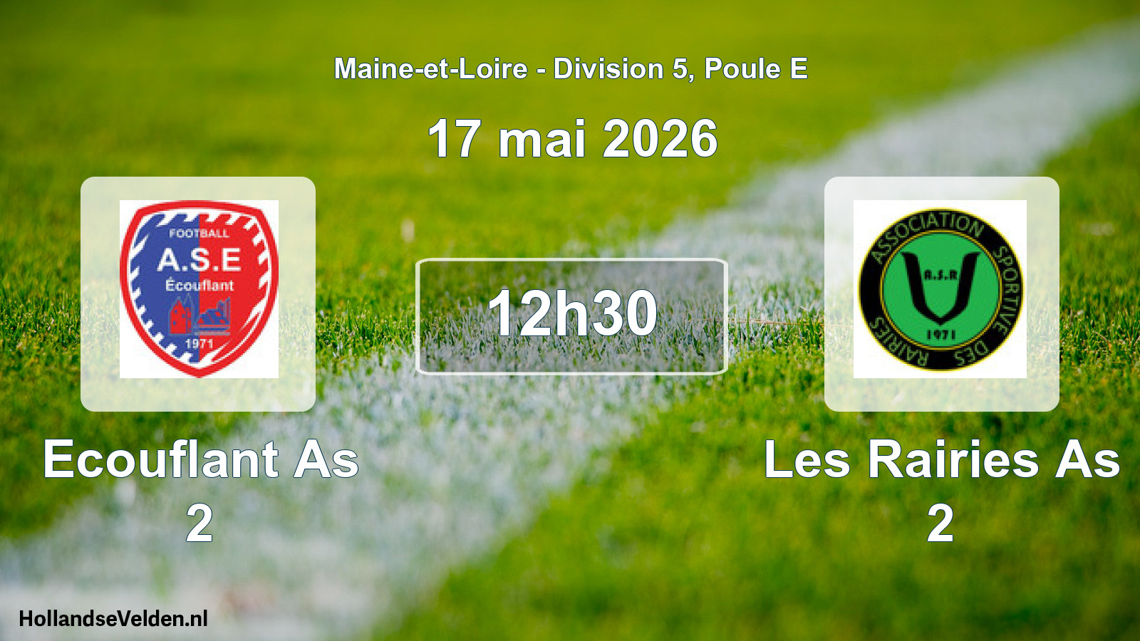 Geplande wedstrijd: Ecouflant As 2 - Les Rairies As 2 (17 mai 2026)
