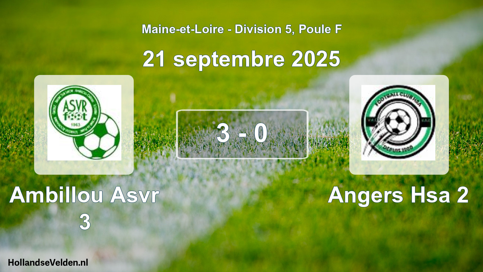 Gespeelde wedstrijd: Ambillou Asvr 3 - Angers Hsa 2 3 - 0 (21 septembre 2025)