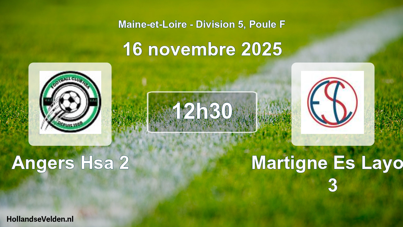 Scheduled Match: Angers Hsa 2 - Martigne Es Layon 3 (16 November 2025)