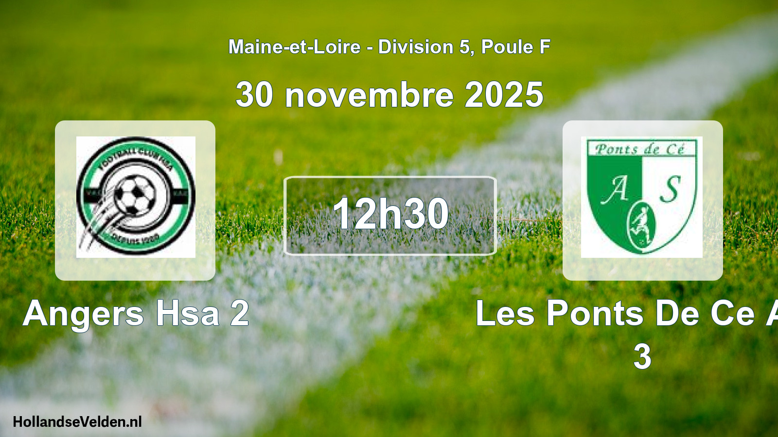 Geplande wedstrijd: Angers Hsa 2 - Les Ponts De Ce As 3 (30 november 2025)
