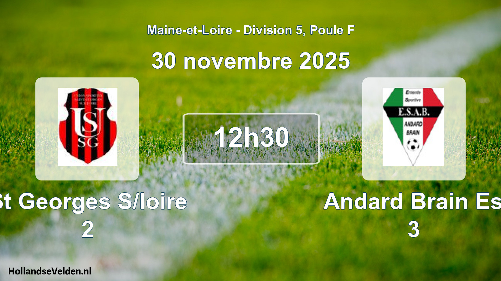 Geplande wedstrijd: St Georges S/loire 2 - Andard Brain Es 3 (30 november 2025)