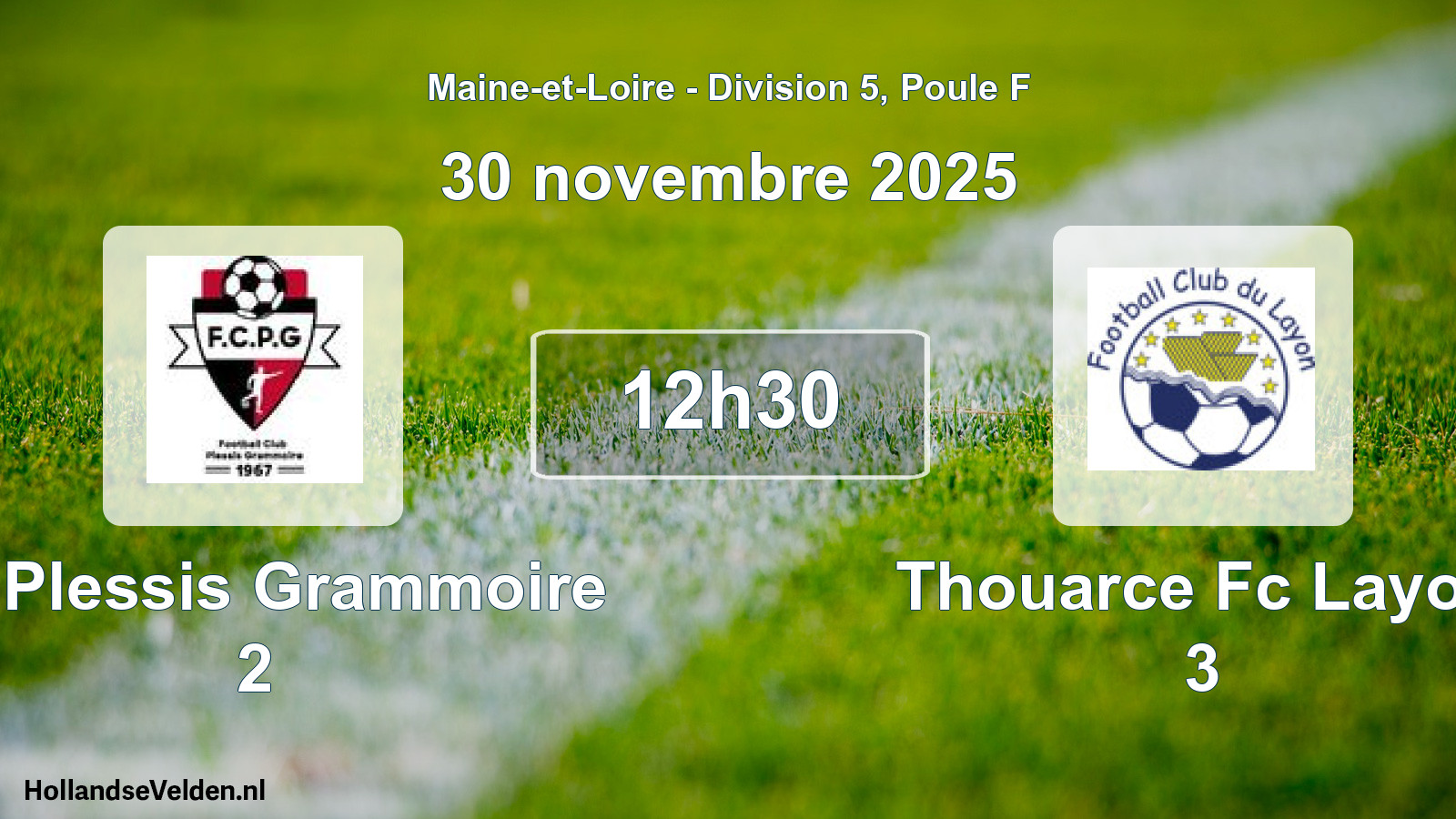 Geplande wedstrijd: Le Plessis Grammoire 2 - Thouarce Fc Layon 3 (30 november 2025)