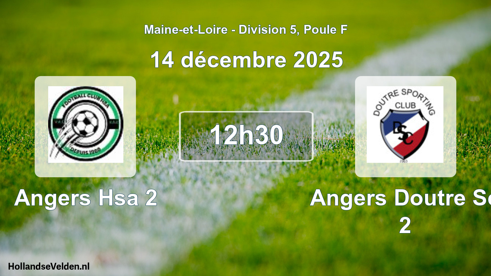 Scheduled Match: Angers Hsa 2 - Angers Doutre Sc 2 (14 December 2025)