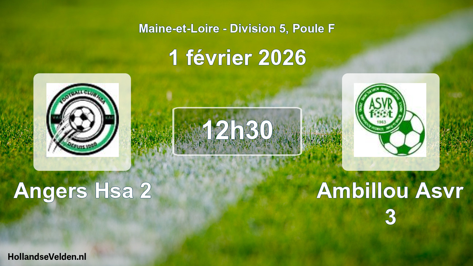 Geplande wedstrijd: Angers Hsa 2 - Ambillou Asvr 3 (1 februari 2026)