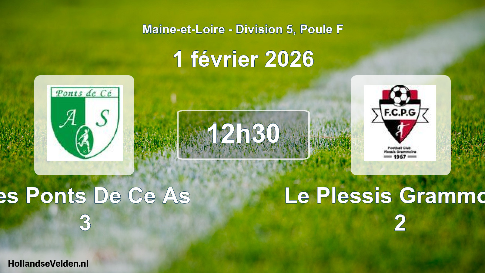 Scheduled Match: Les Ponts De Ce As 3 - Le Plessis Grammoire 2 (1 February 2026)
