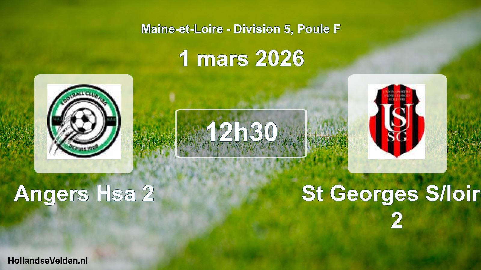 Geplande wedstrijd: Angers Hsa 2 - St Georges S/loire 2 (1 maart 2026)