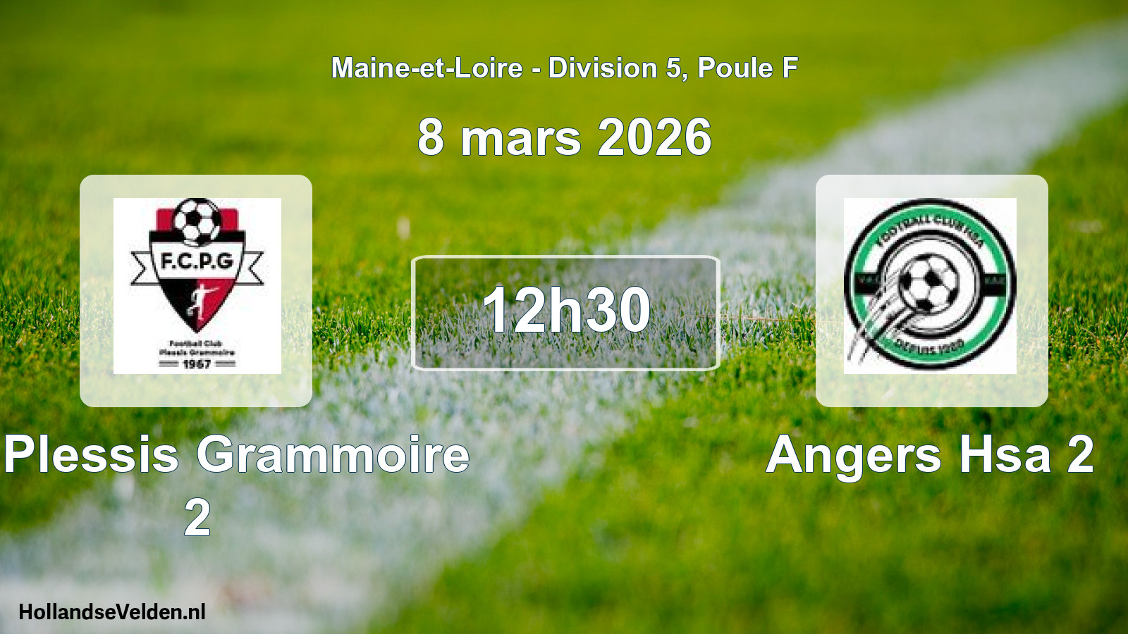 Geplande wedstrijd: Le Plessis Grammoire 2 - Angers Hsa 2 (8 mars 2026)