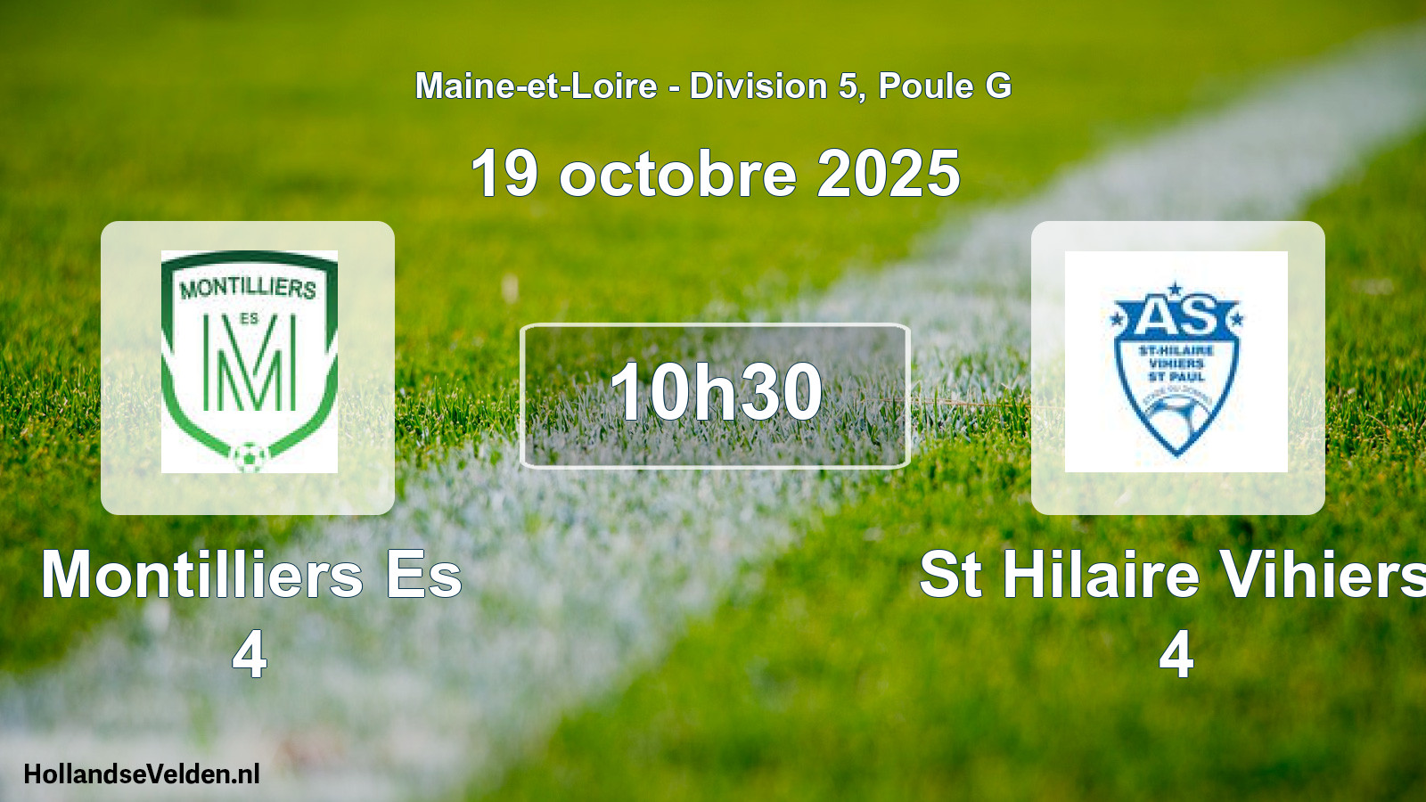 Geplande wedstrijd: Montilliers Es 4 - St Hilaire Vihiers 4 (19 octobre 2025)
