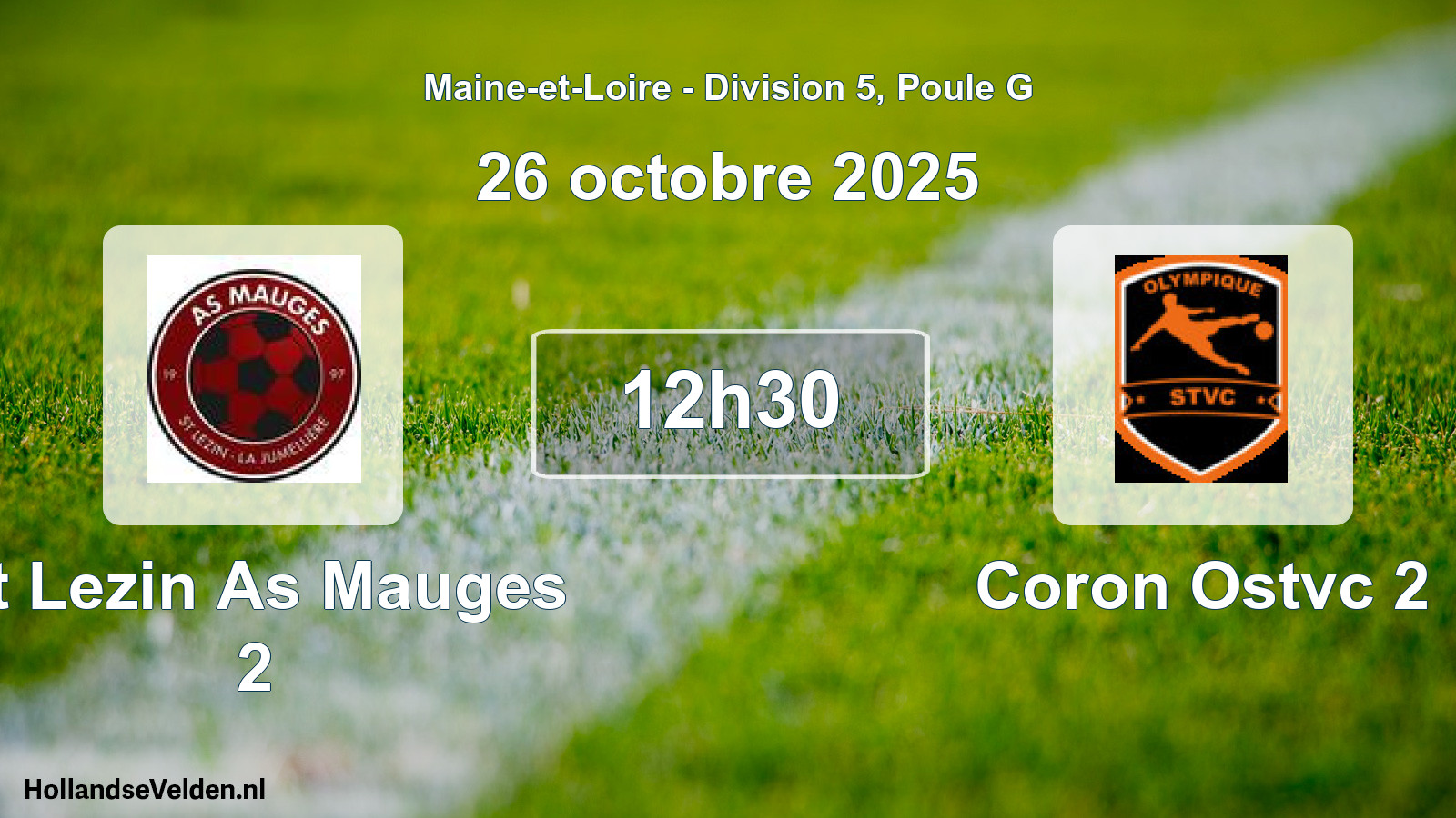 Scheduled Match: St Lezin As Mauges 2 - Coron Ostvc 2 (26 October 2025)