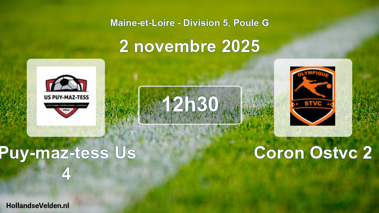 Geplande wedstrijd: Puy-maz-tess Us 4 - Coron Ostvc 2 (2 november 2025)