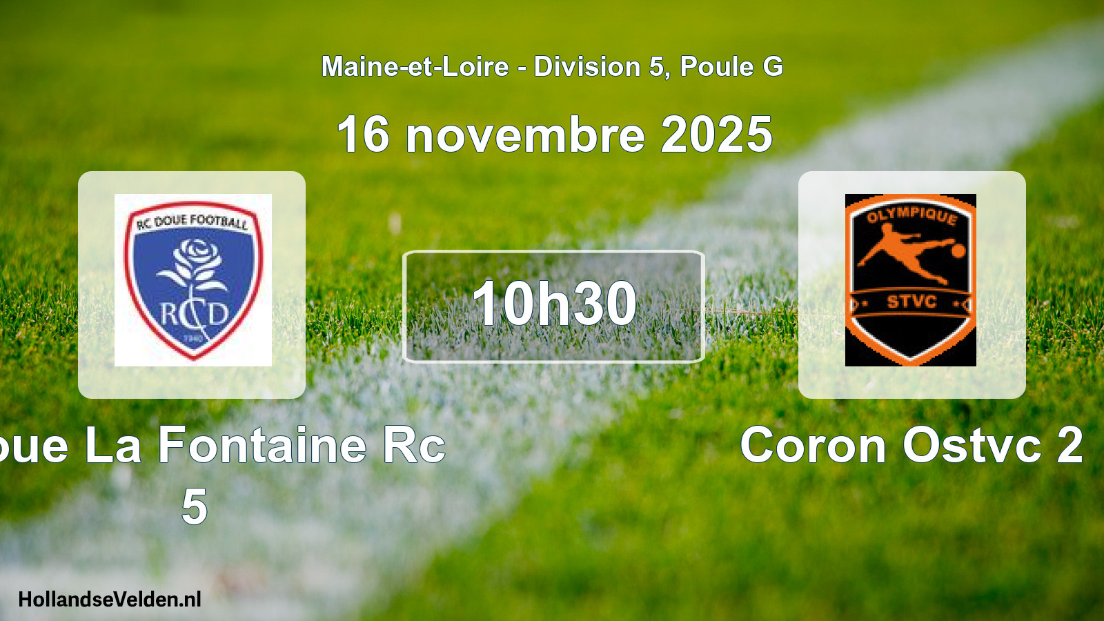 Scheduled Match: Doue La Fontaine Rc 5 - Coron Ostvc 2 (16 November 2025)