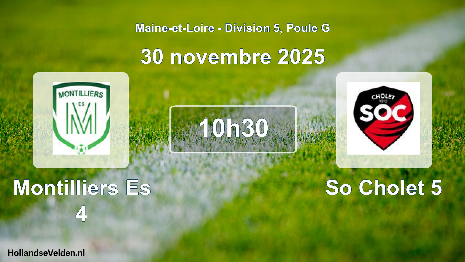 Scheduled Match: Montilliers Es 4 - So Cholet 5 (30 November 2025)