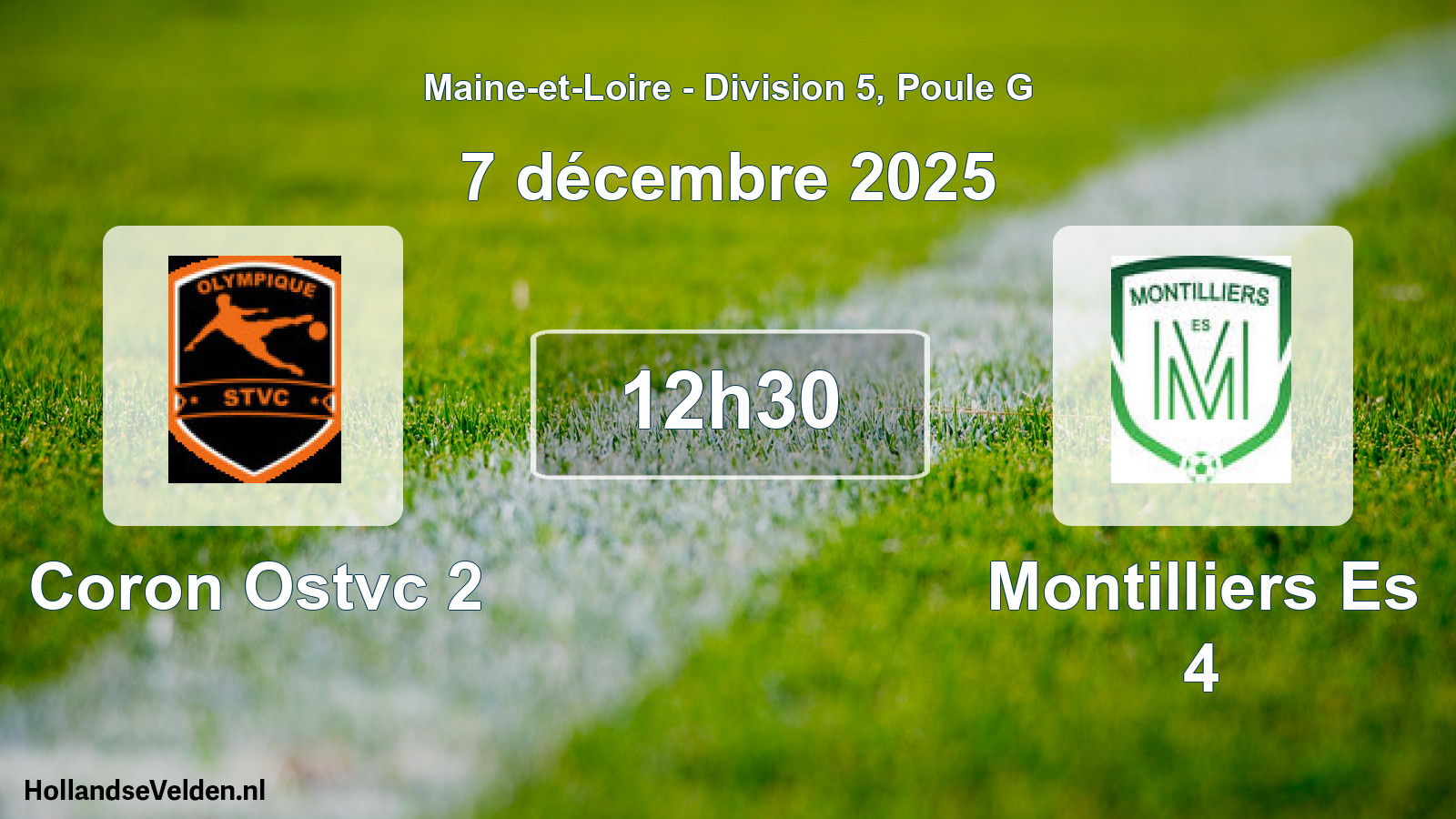 Geplande wedstrijd: Coron Ostvc 2 - Montilliers Es 4 (7 décembre 2025)