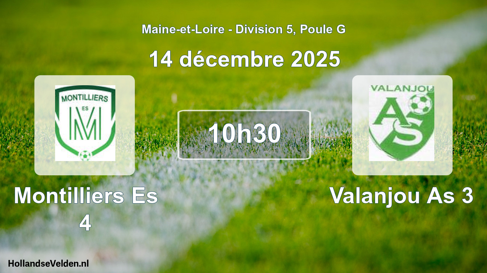 Geplande wedstrijd: Montilliers Es 4 - Valanjou As 3 (14 décembre 2025)