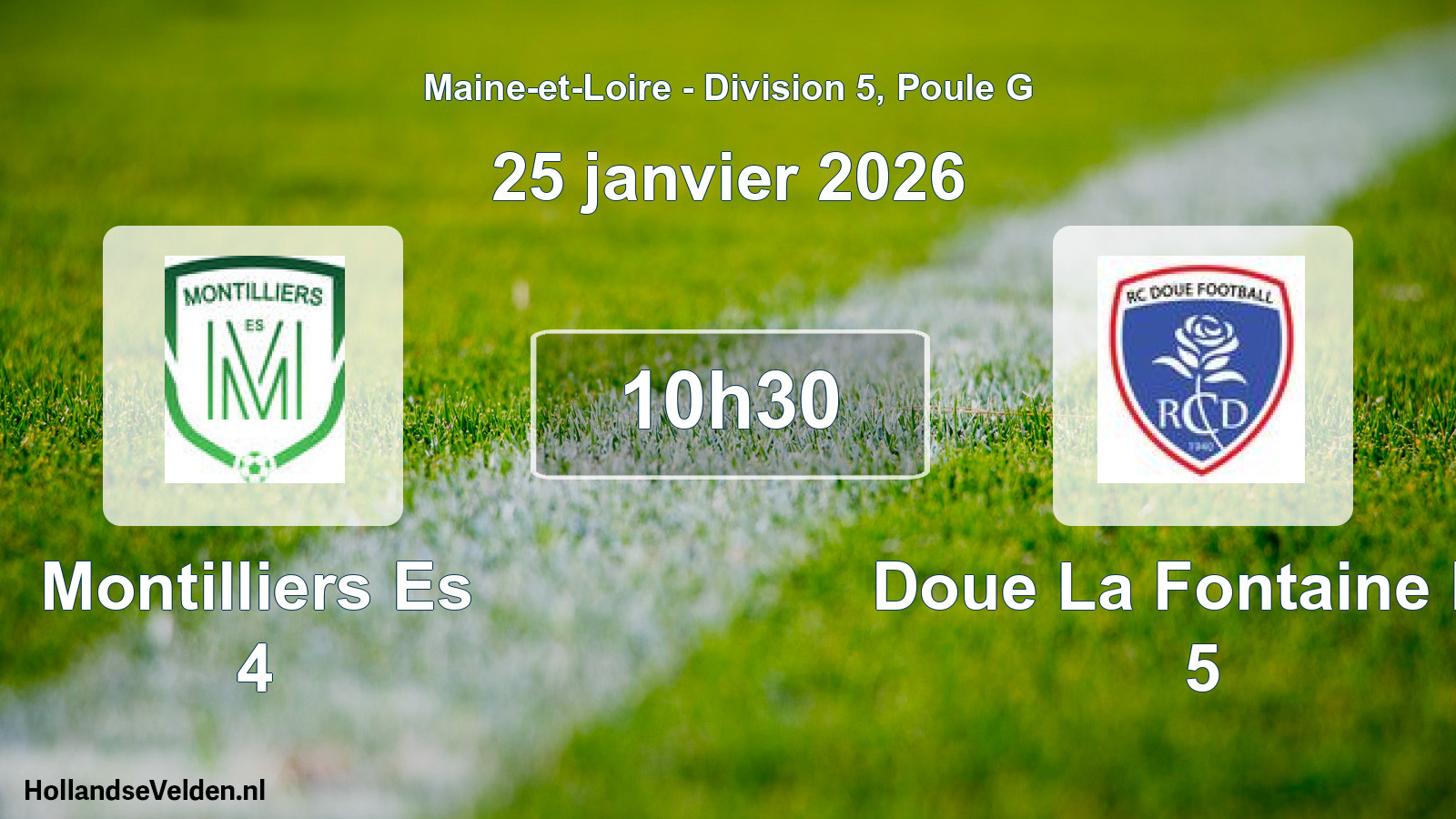 Scheduled Match: Montilliers Es 4 - Doue La Fontaine Rc 5 (25 January 2026)