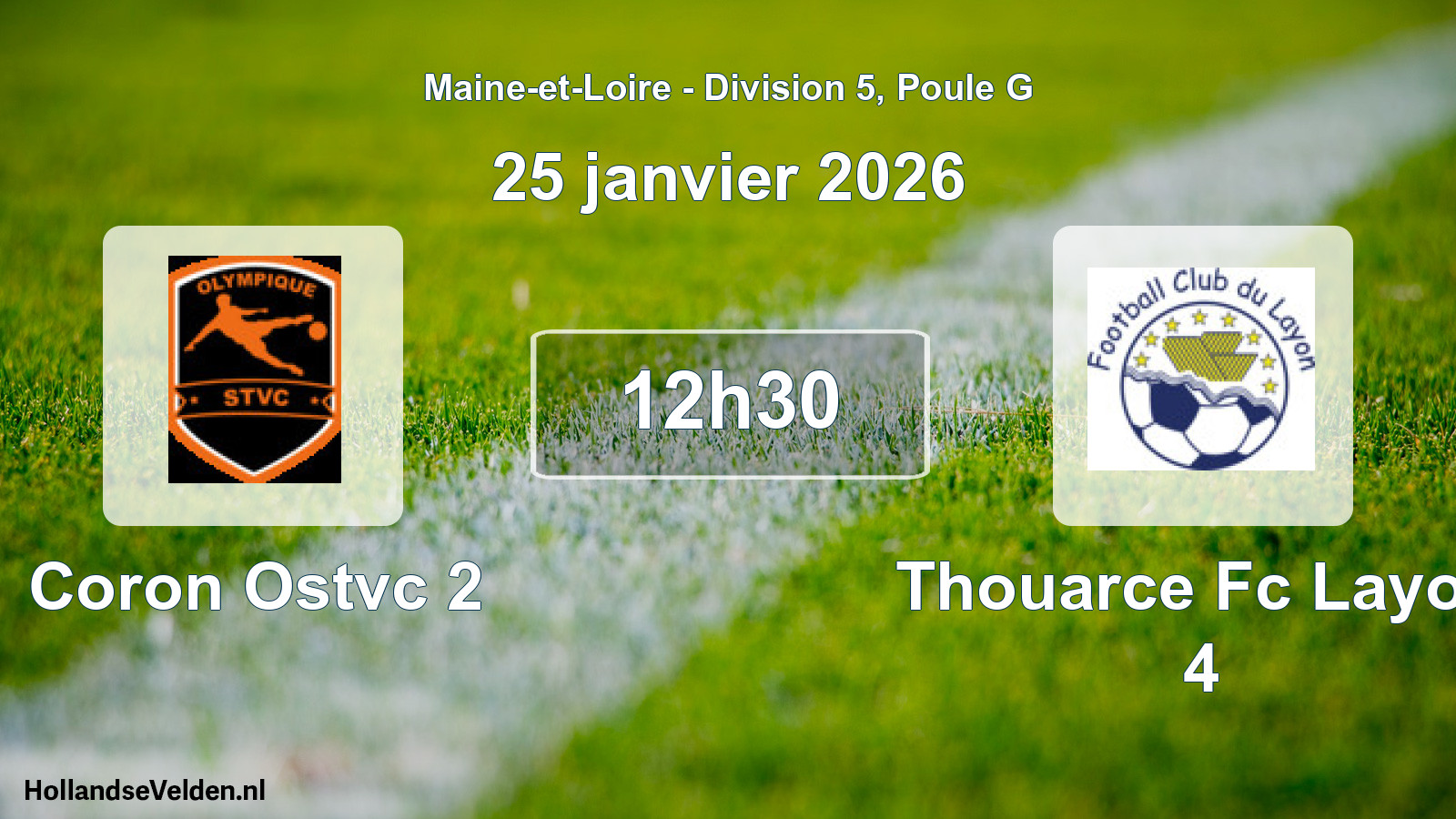 Scheduled Match: Coron Ostvc 2 - Thouarce Fc Layon 4 (25 January 2026)