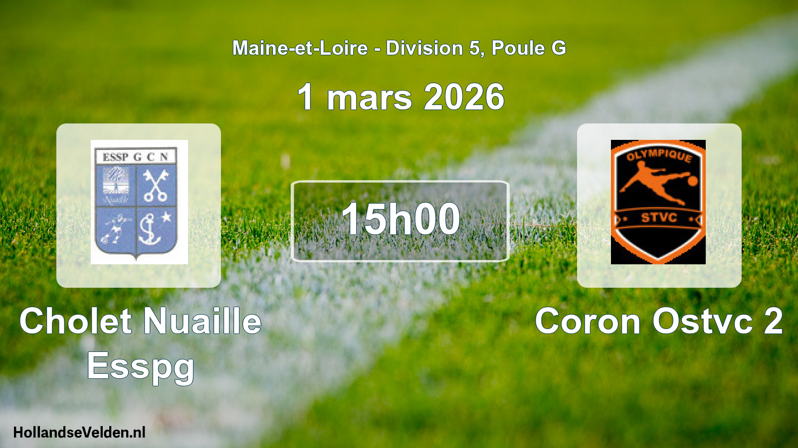 Geplande wedstrijd: Cholet Nuaille Esspg - Coron Ostvc 2 (1 mars 2026)
