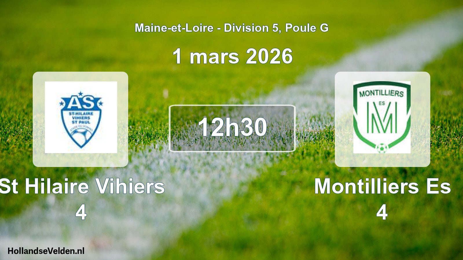 Geplande wedstrijd: St Hilaire Vihiers 4 - Montilliers Es 4 (1 mars 2026)