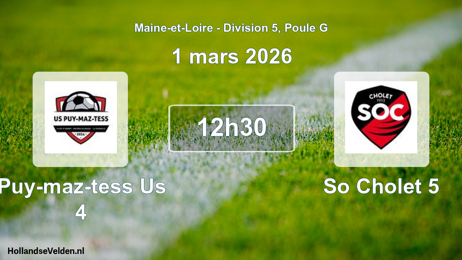 Geplande wedstrijd: Puy-maz-tess Us 4 - So Cholet 5 (1 mars 2026)
