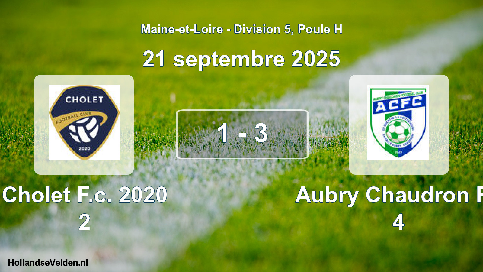 Gespeelde wedstrijd: Cholet F.c. 2020 2 - Aubry Chaudron Fc 4 1 - 3 (21 septembre 2025)