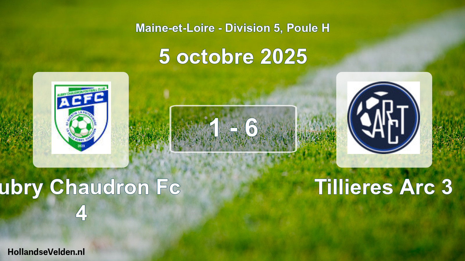 Gespeelde wedstrijd: Aubry Chaudron Fc 4 - Tillieres Arc 3 1 - 6 (5 octobre 2025)