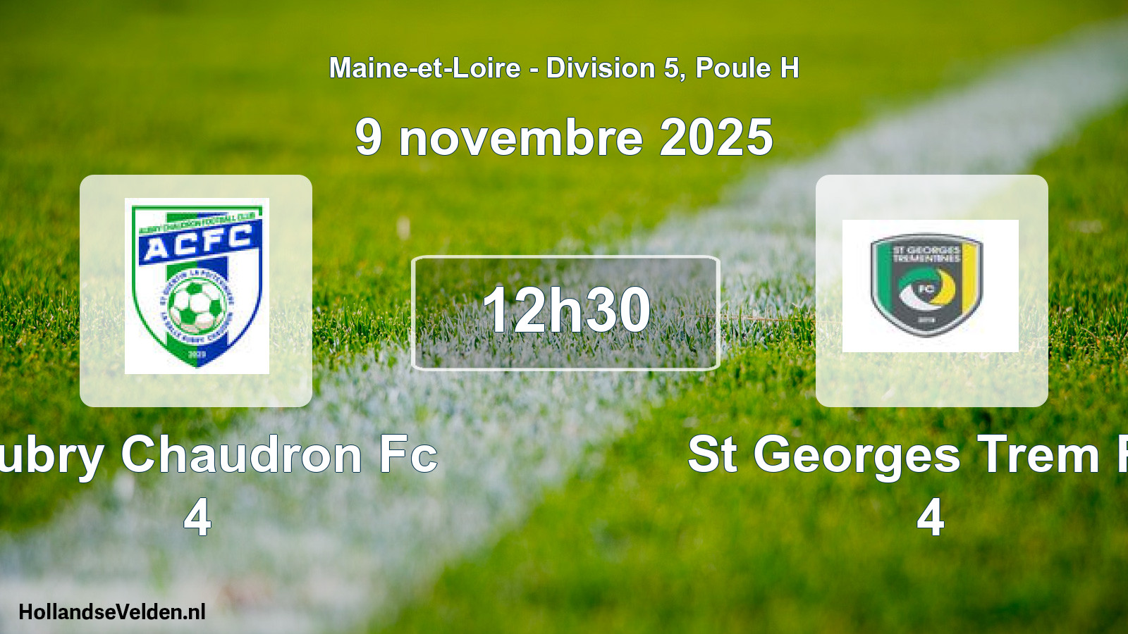 Geplande wedstrijd: Aubry Chaudron Fc 4 - St Georges Trem Fc 4 (9 november 2025)