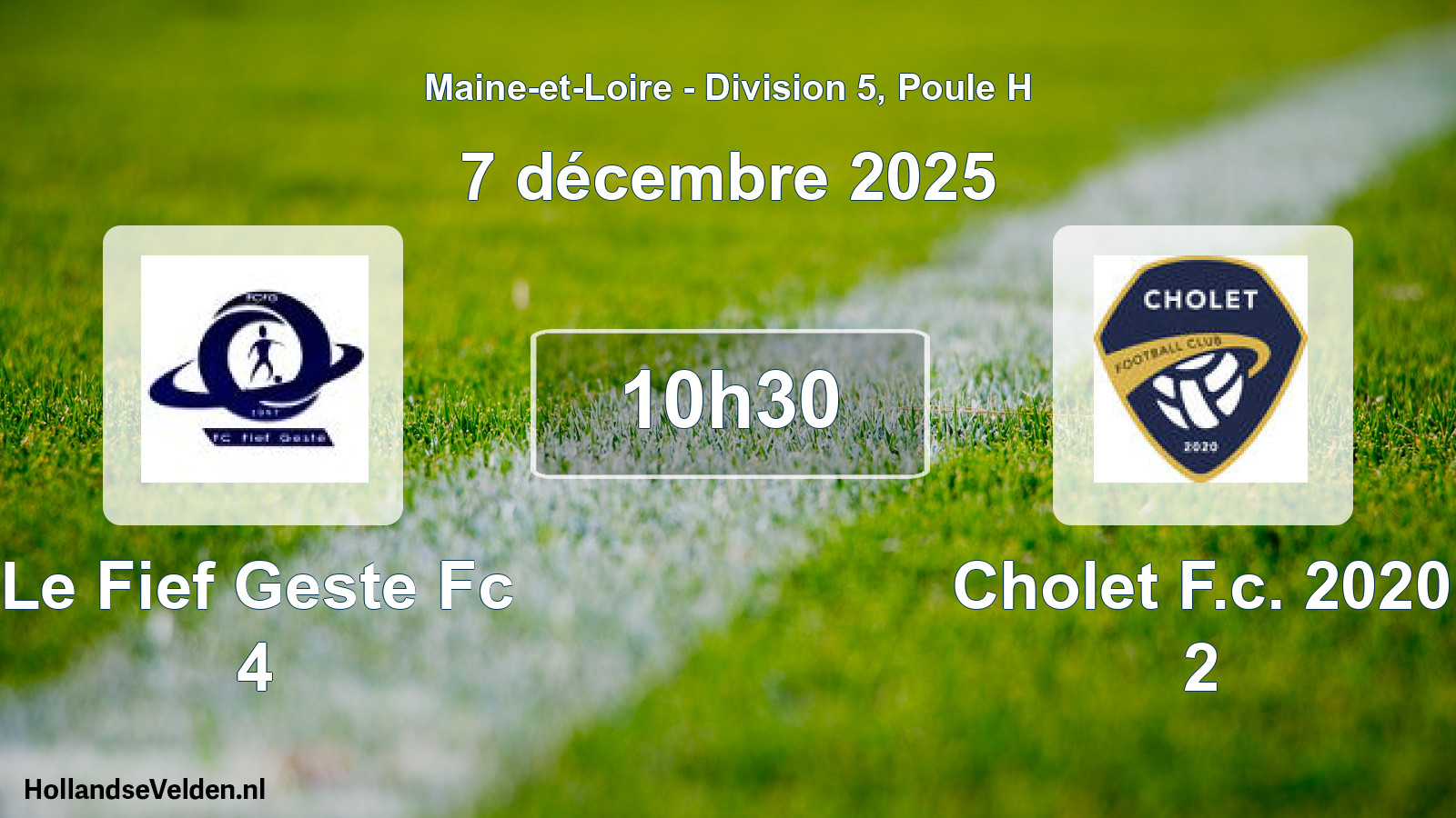 Geplande wedstrijd: Le Fief Geste Fc 4 - Cholet F.c. 2020 2 (7 décembre 2025)