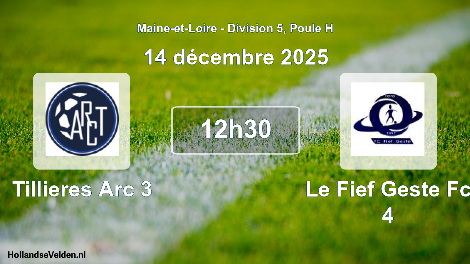Geplande wedstrijd: Tillieres Arc 3 - Le Fief Geste Fc 4 (14 december 2025)