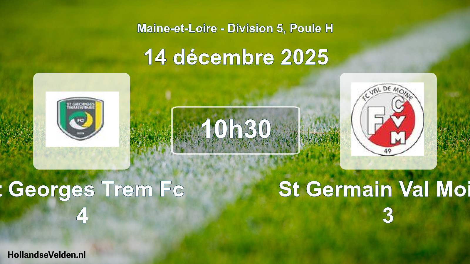 Scheduled Match: St Georges Trem Fc 4 - St Germain Val Moine 3 (14 December 2025)