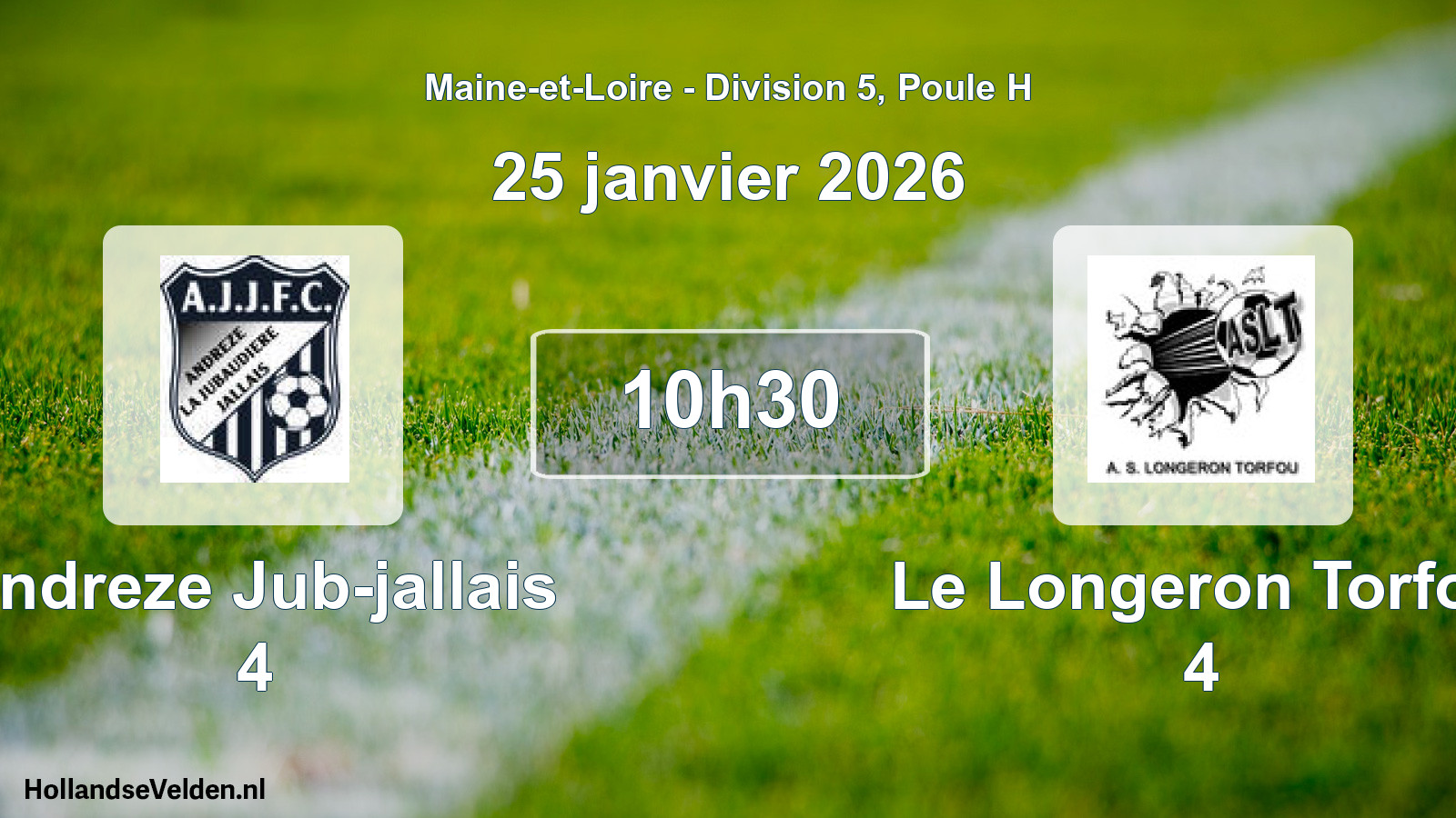 Geplande wedstrijd: Andreze Jub-jallais 4 - Le Longeron Torfou 4 (25 januari 2026)
