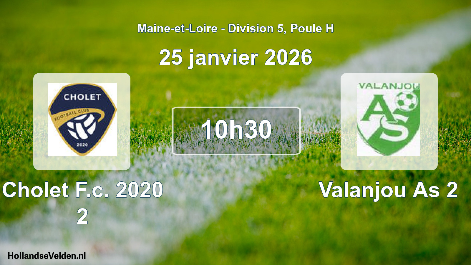 Geplande wedstrijd: Cholet F.c. 2020 2 - Valanjou As 2 (25 janvier 2026)