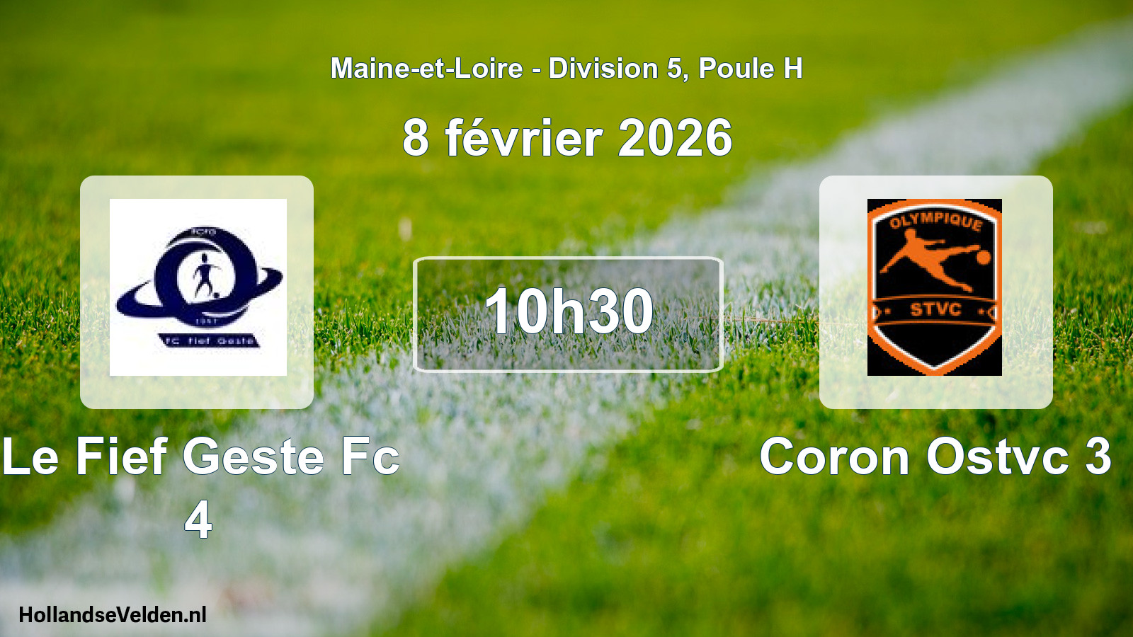 Geplande wedstrijd: Le Fief Geste Fc 4 - Coron Ostvc 3 (8 février 2026)