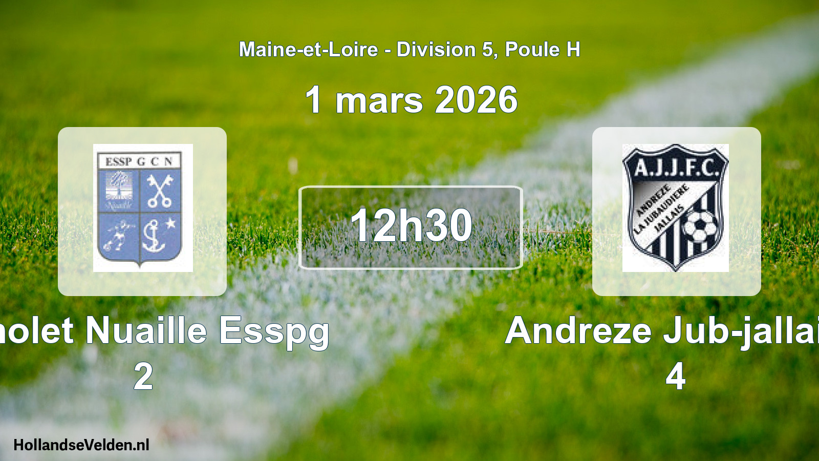Geplande wedstrijd: Cholet Nuaille Esspg 2 - Andreze Jub-jallais 4 (1 mars 2026)