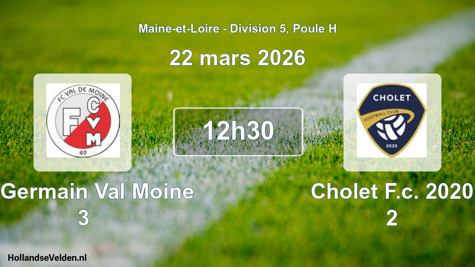 Geplande wedstrijd: St Germain Val Moine 3 - Cholet F.c. 2020 2 (22 mars 2026)