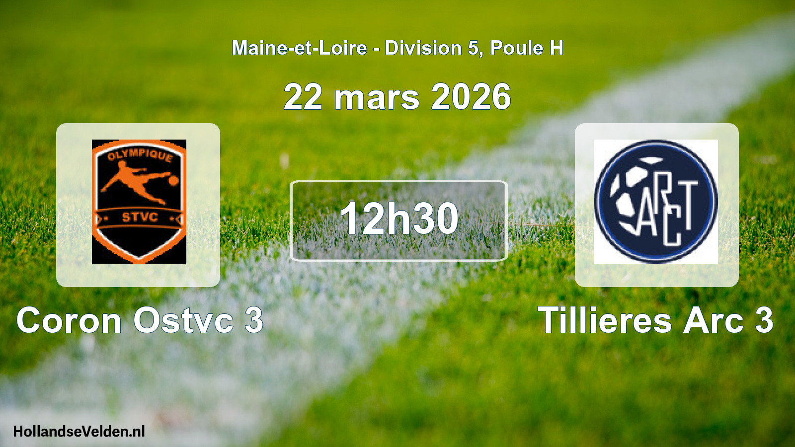 Geplande wedstrijd: Coron Ostvc 3 - Tillieres Arc 3 (22 mars 2026)