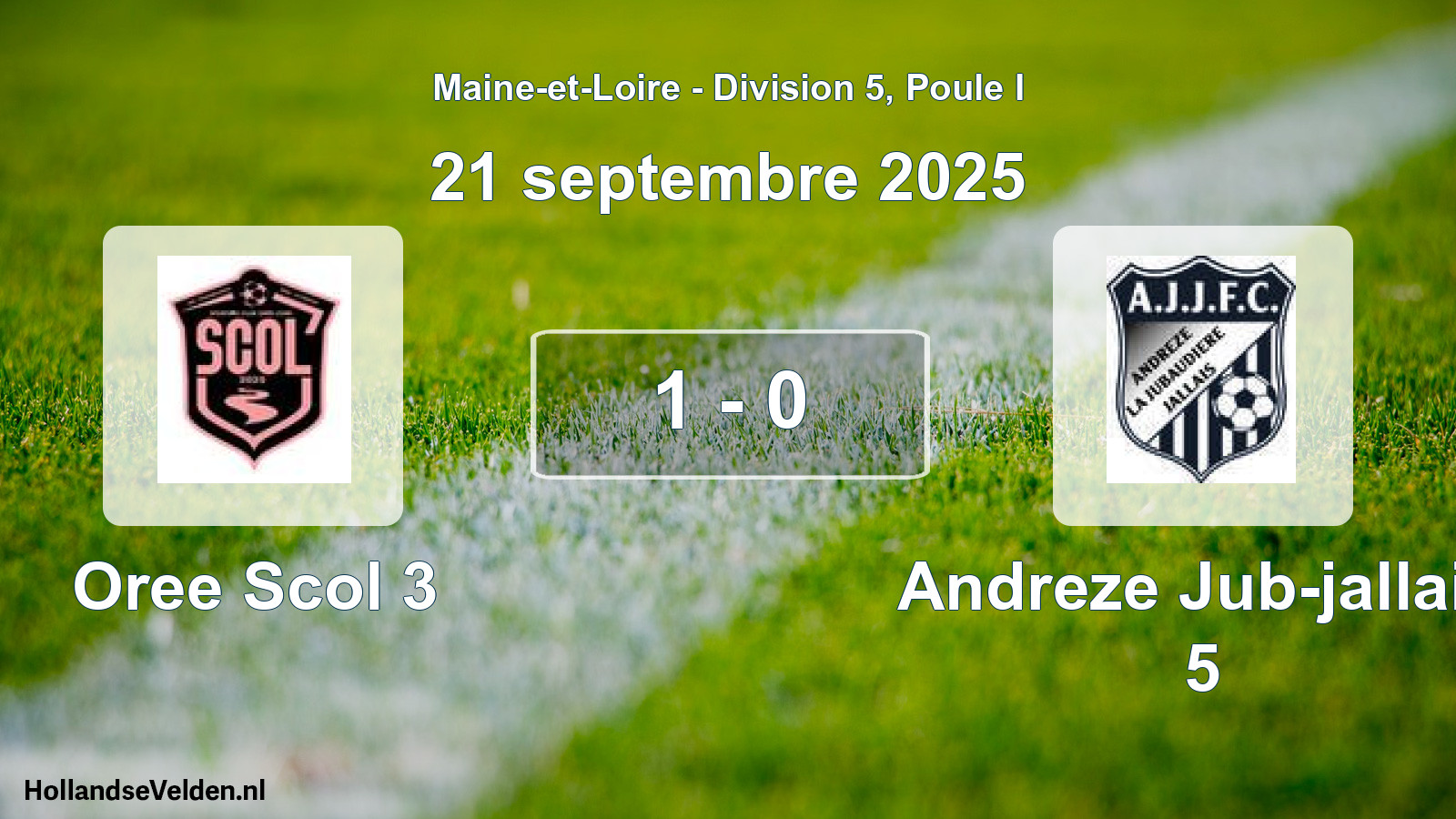 Total number of matches played: Oree Scol 3 - Andreze Jub-jallais 5 1 - 0 (21 September 2025)