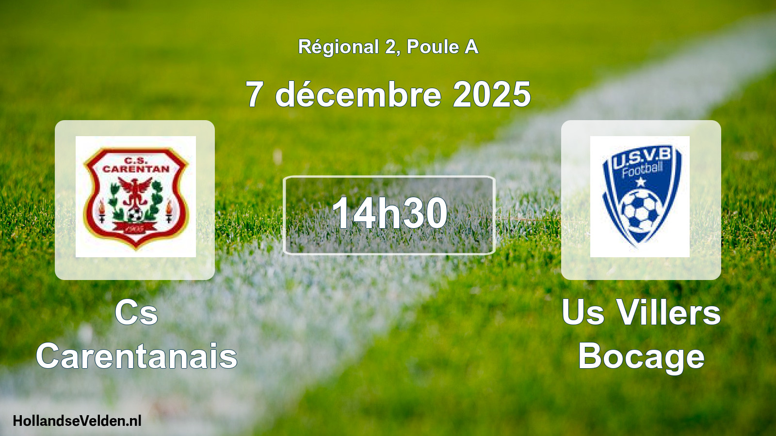 Geplande wedstrijd: Cs Carentanais - Us Villers Bocage (7 décembre 2025)