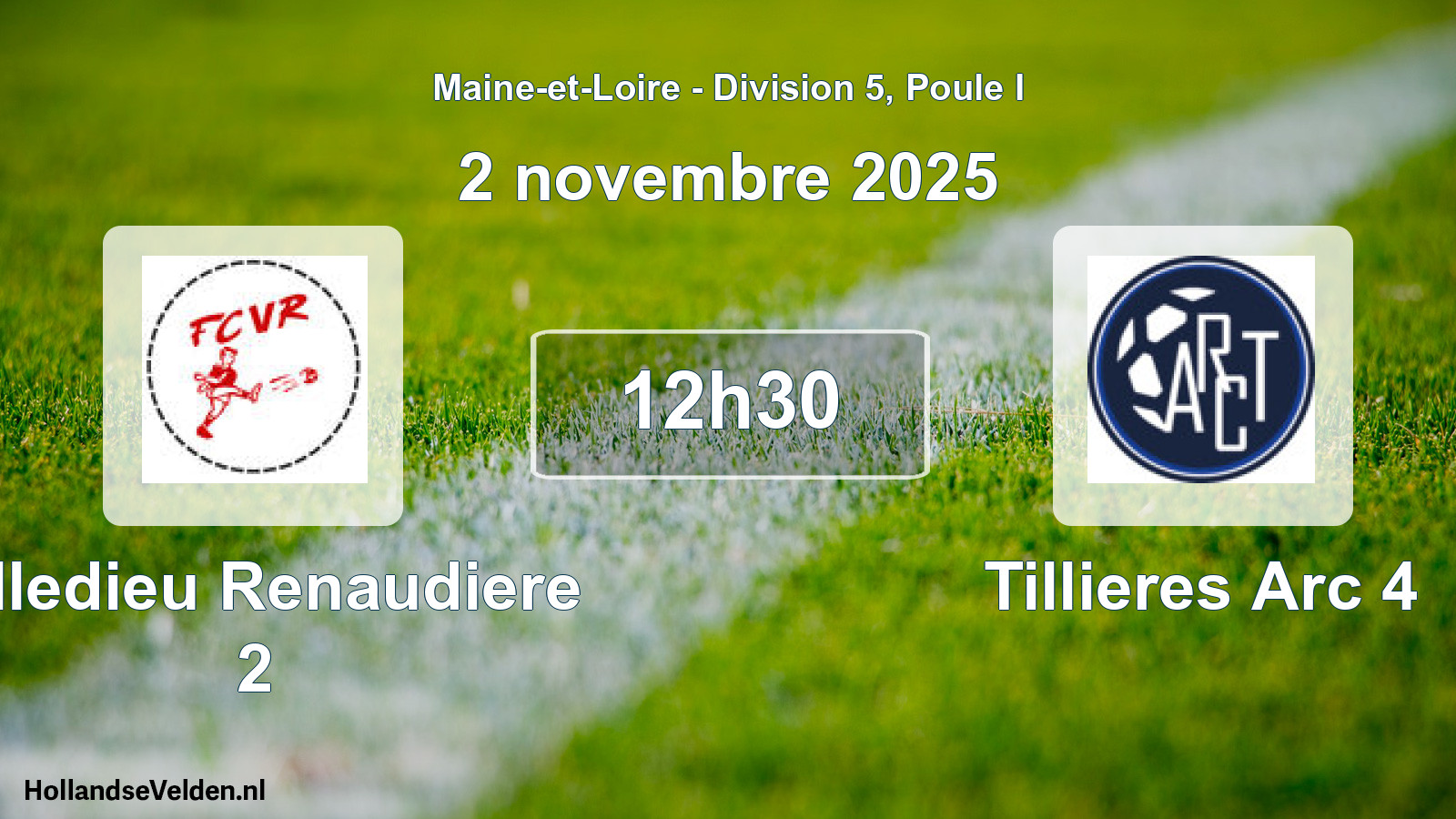 Geplande wedstrijd: Villedieu Renaudiere 2 - Tillieres Arc 4 (2 novembre 2025)