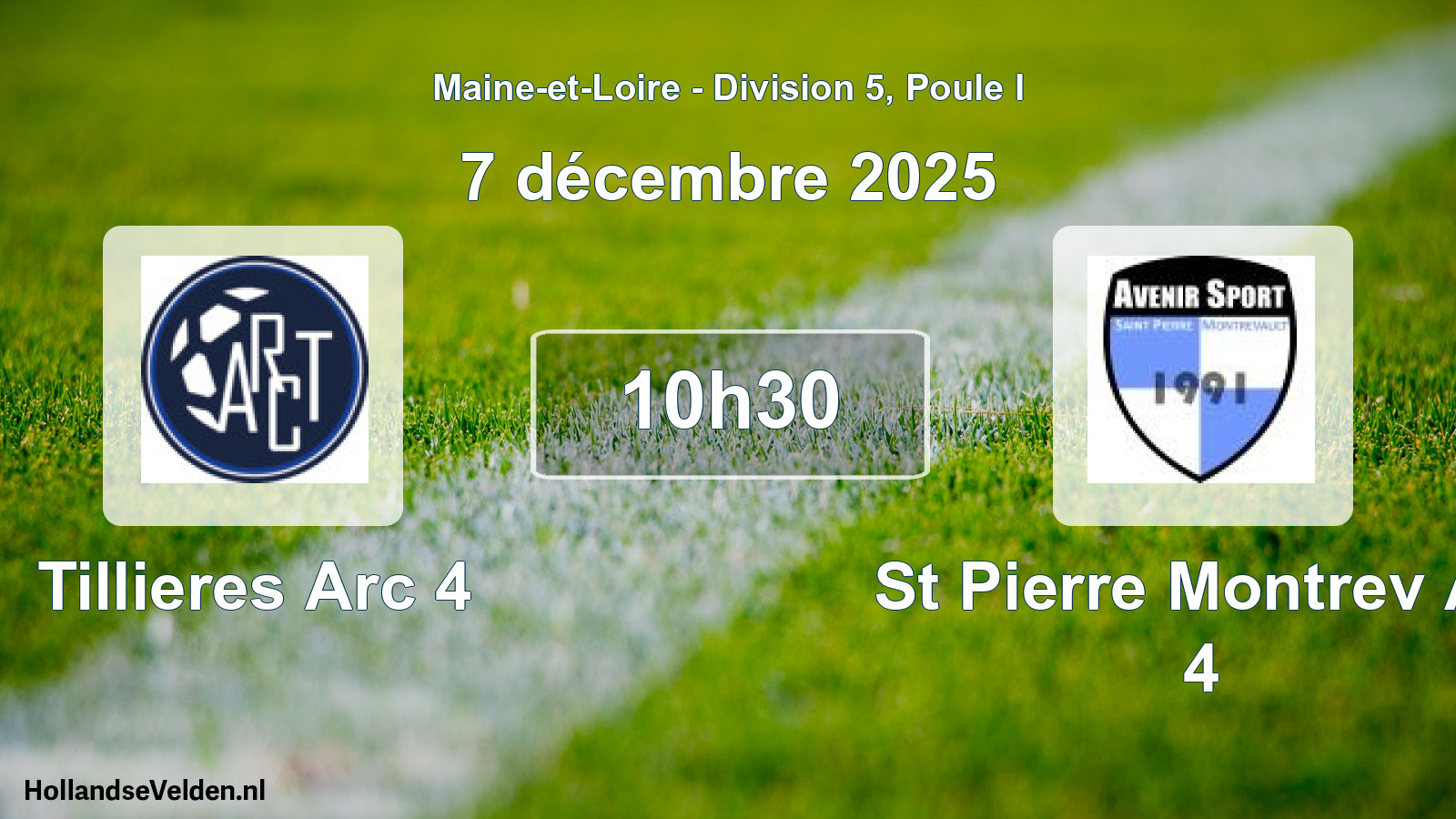 Geplande wedstrijd: Tillieres Arc 4 - St Pierre Montrev As 4 (7 décembre 2025)