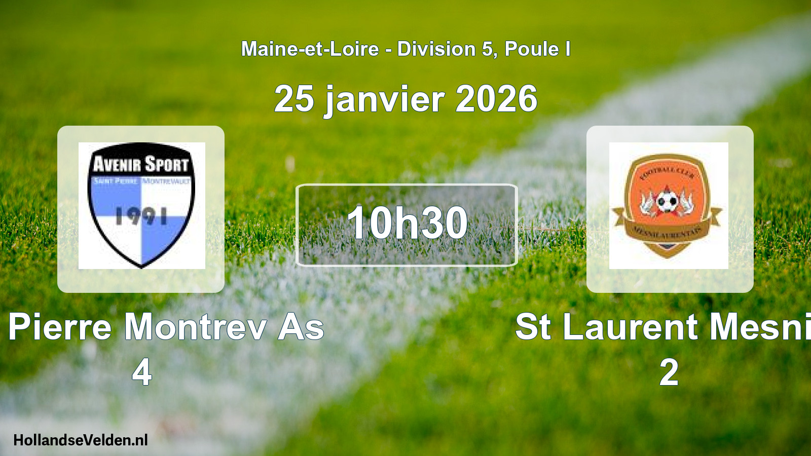 Scheduled Match: St Pierre Montrev As 4 - St Laurent Mesnil 2 (25 January 2026)