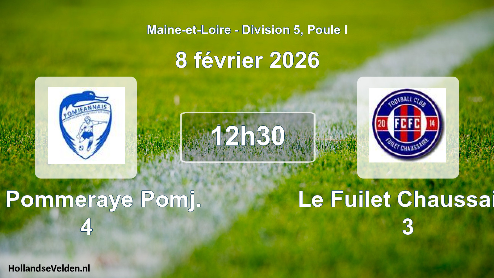 Geplande wedstrijd: La Pommeraye Pomj. 4 - Le Fuilet Chaussaire 3 (8 février 2026)