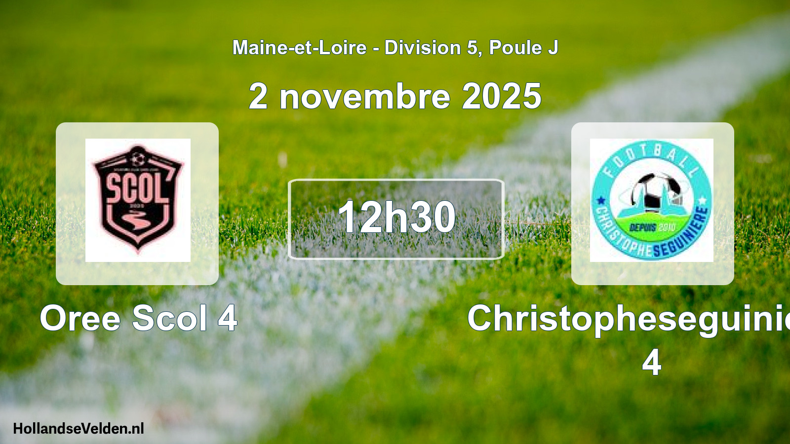 Geplande wedstrijd: Oree Scol 4 - Christopheseguiniere 4 (2 novembre 2025)