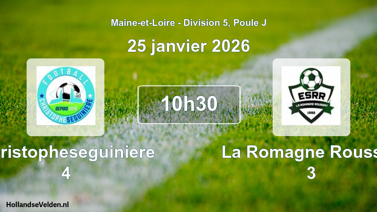 Geplande wedstrijd: Christopheseguiniere 4 - La Romagne Roussay 3 (25 janvier 2026)