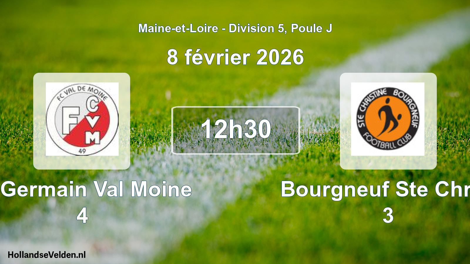 Geplande wedstrijd: St Germain Val Moine 4 - Bourgneuf Ste Christ 3 (8 februari 2026)